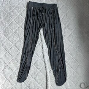 Haute Hippie | Gray Beaded Draped Jersey Harem Pants | Size Small